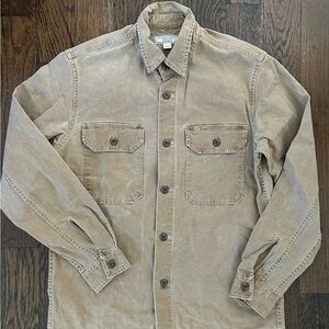Wallace & Barnes J.CREW Heavy Button Down Western Work Shirt Khaki Tan S